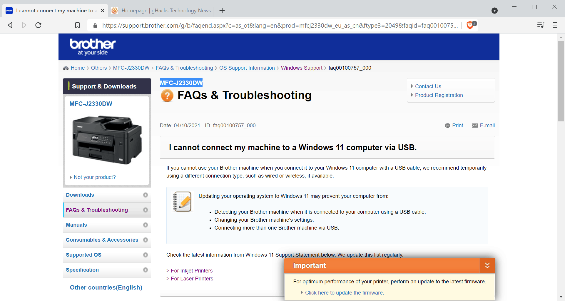 confirms Windows 11 printer - gHacks Tech