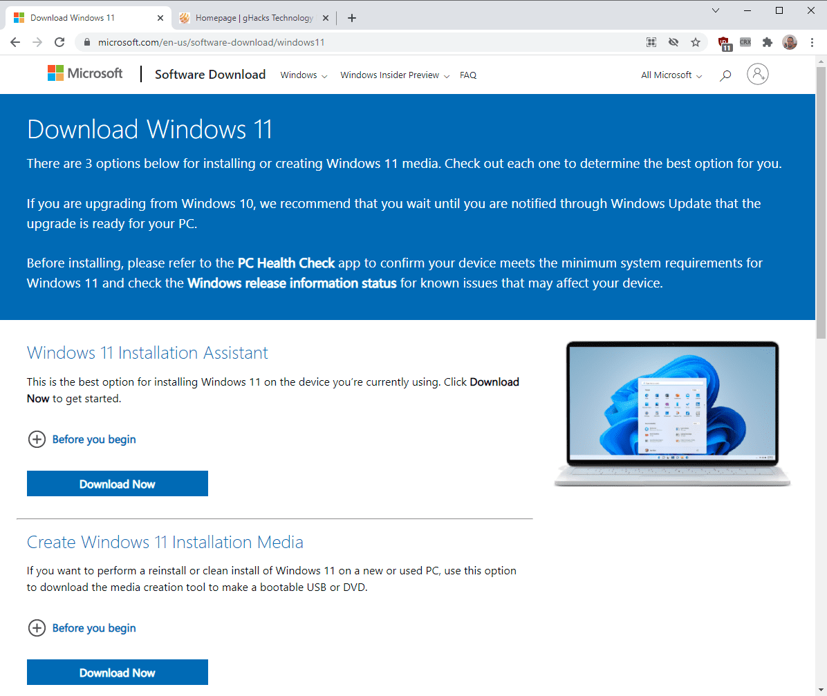 How to download Windows 11 - gHacks Tech News