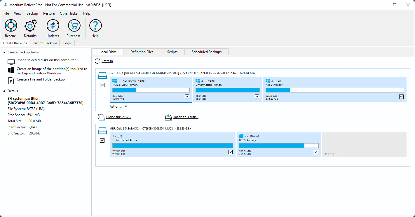 clone disk with macrium reflect