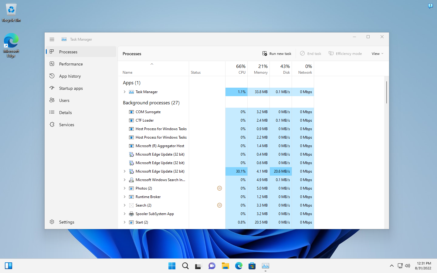 windows 11 2022 update task manager