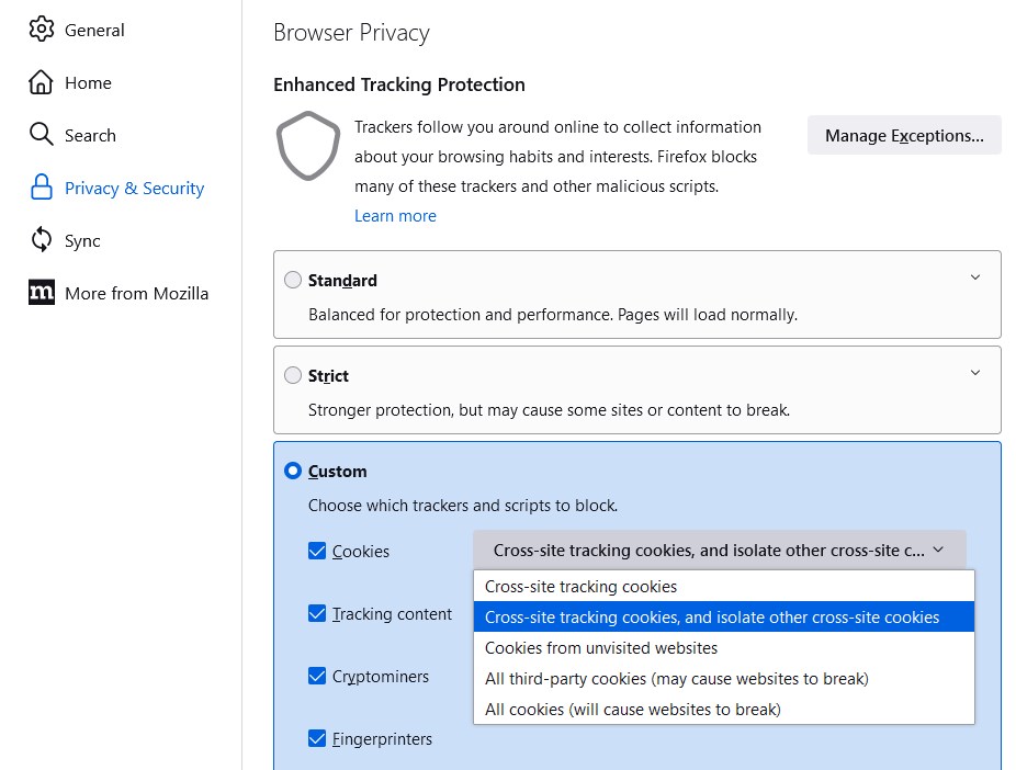 Firefox 65: New Cookie Jar Policy to block tracking - gHacks Tech News
