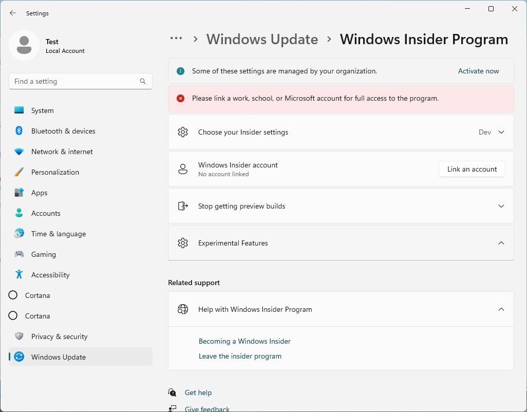 Windows 11 Insider Program could get an Experimental Features section in the Settings app