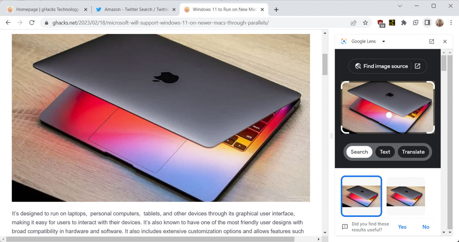 How To Use Google Lens Search In Google Chrome Ghacks Tech News