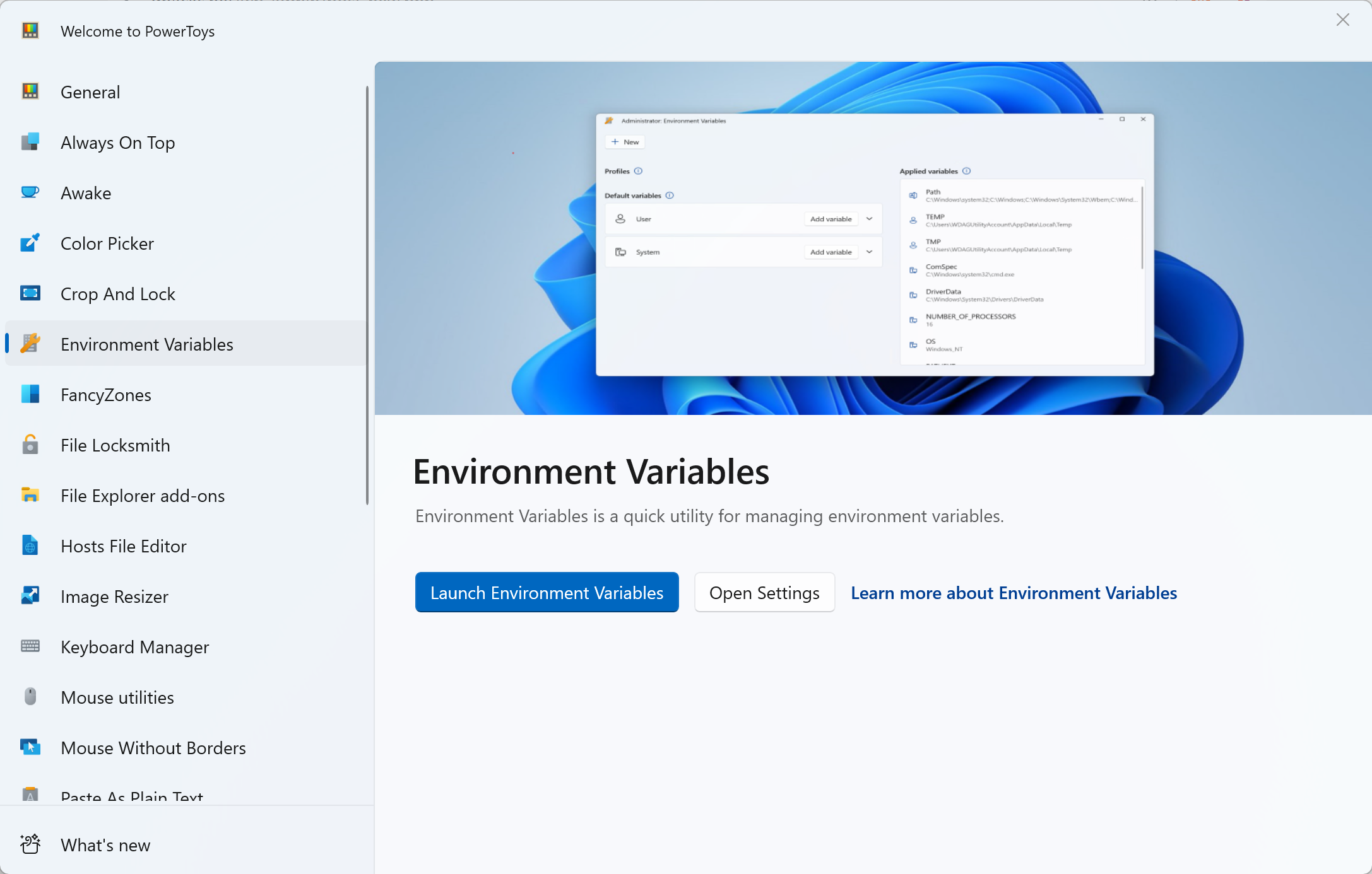 environment variables editor powertoys