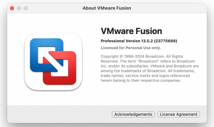 VMware Fusion Pro free for personal use