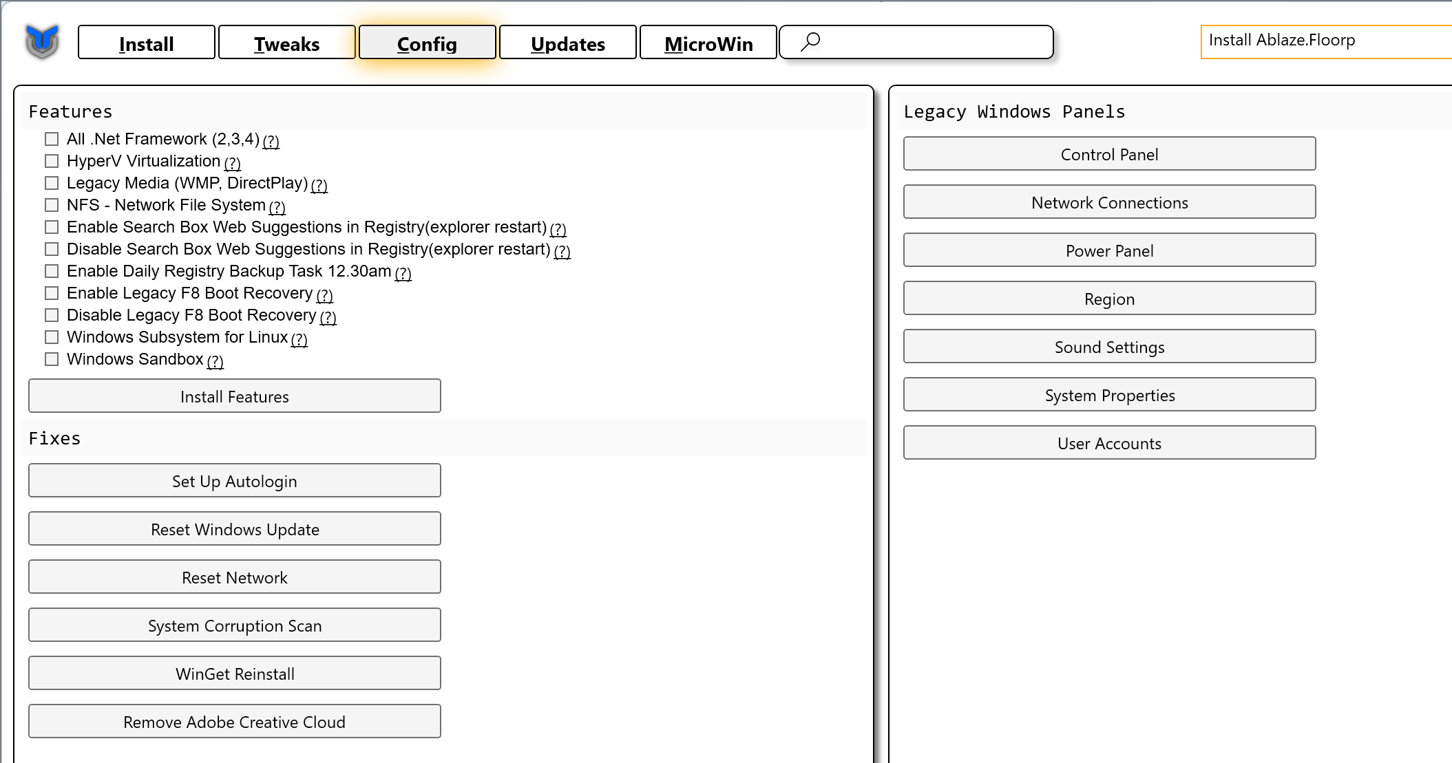 WinUtil Config 