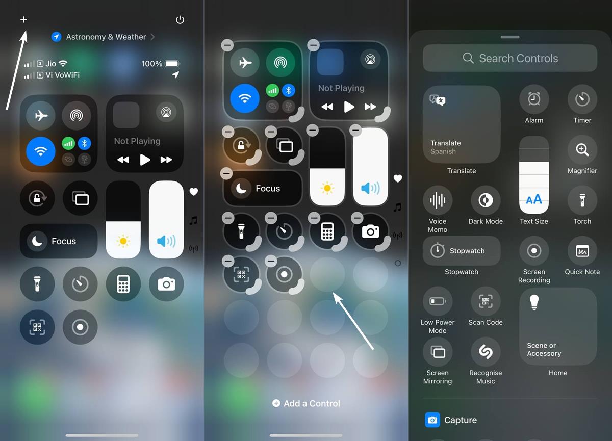 Redesigned Control Center in iOS 18