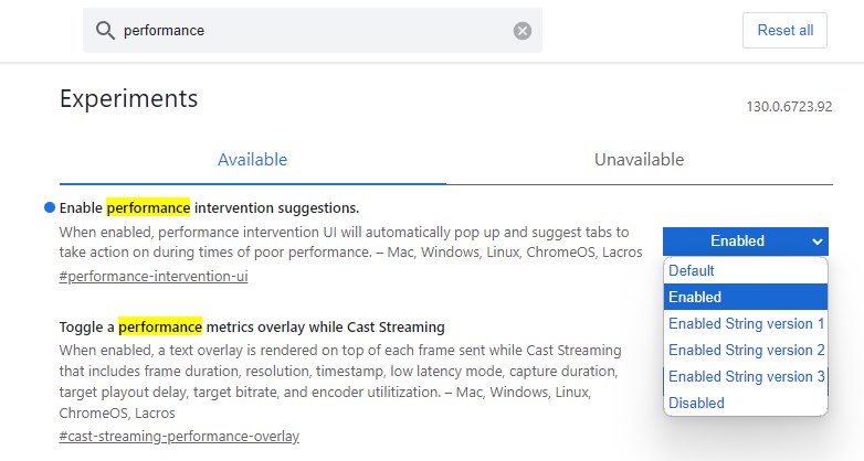 How to enable performance issue alerts in Google Chrome