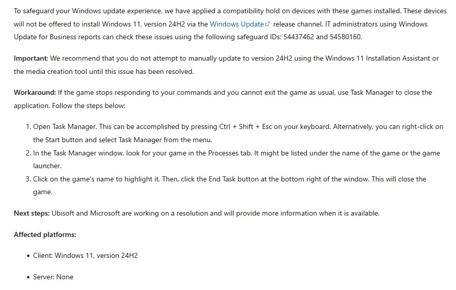 Microsoft suggests users to end task games