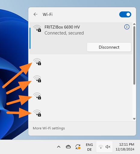 Windows 11 connect to different access points